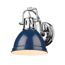Golden 3602-BA1 CH-NVY - Yep by Golden Lighting Duncan 1-light Vanity in Chrome and Navy Blue shade